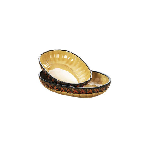 Ceramic Augratin Dish Oval Fluted GYLM